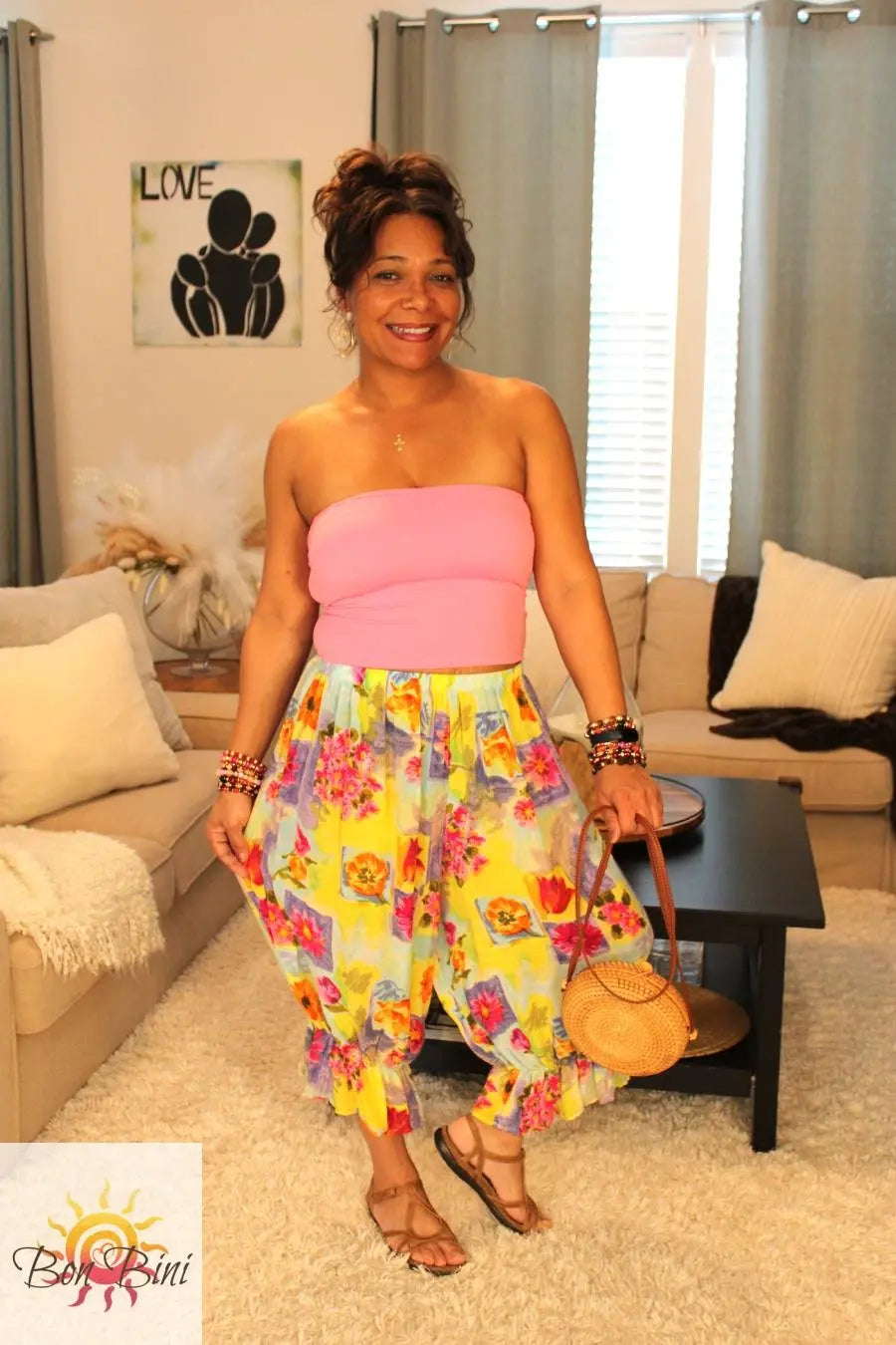 BB Flower Painting Bloomer Midi Capri Short