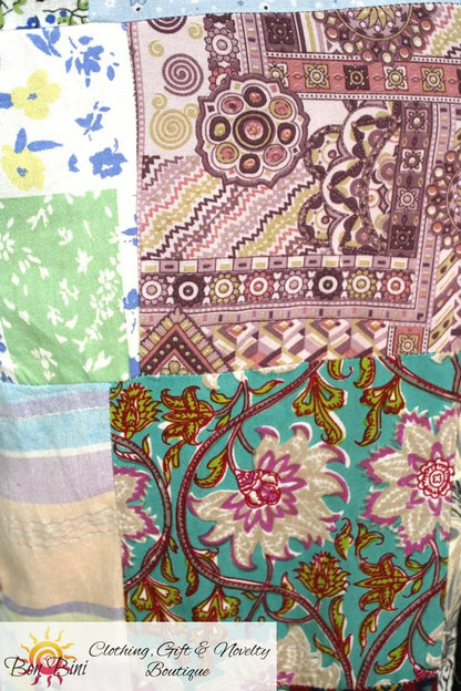 BB Mosaic Island Art Boho Patchwork Overalls