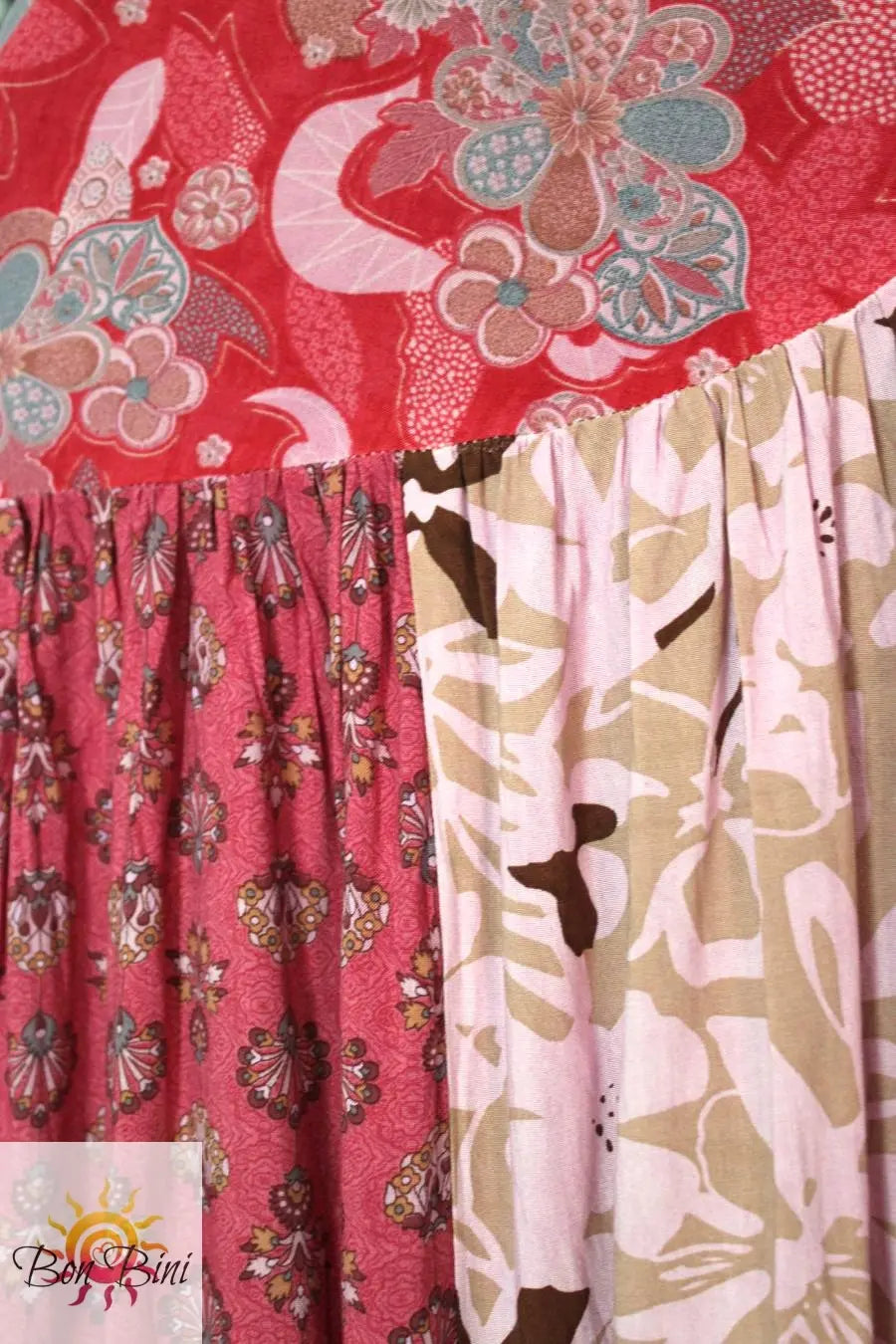 Floral Pattern Up Close Of Mauve Lava Wrap Skirt