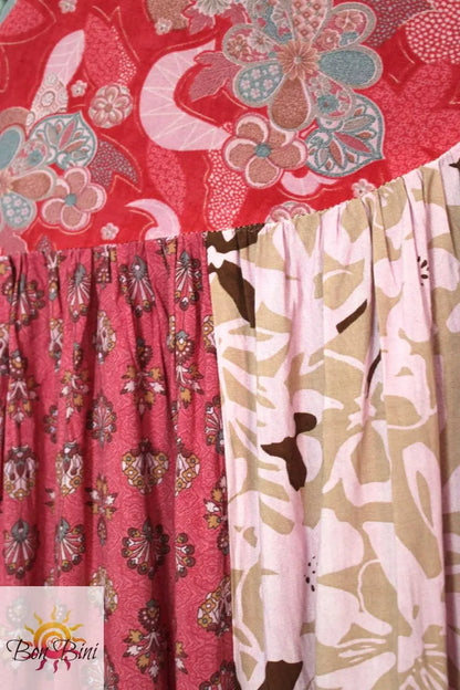 Floral Pattern Up Close Of Mauve Lava Wrap Skirt