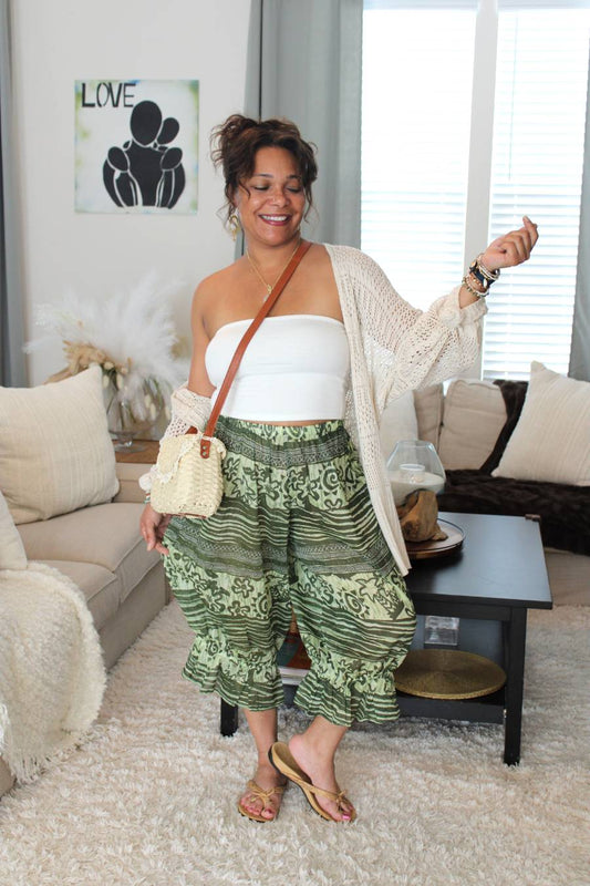 BB Palm Tree Party Midi Capri Bloomer Shorts