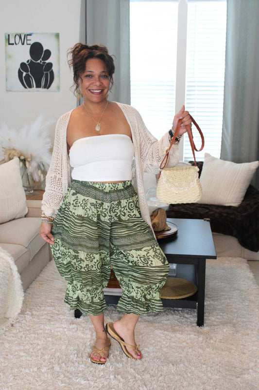 BB Palm Tree Party Midi Capri Bloomer Shorts