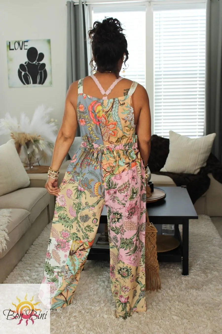 BB Pastel Garden Romance Patchwork Hippie Overalls
