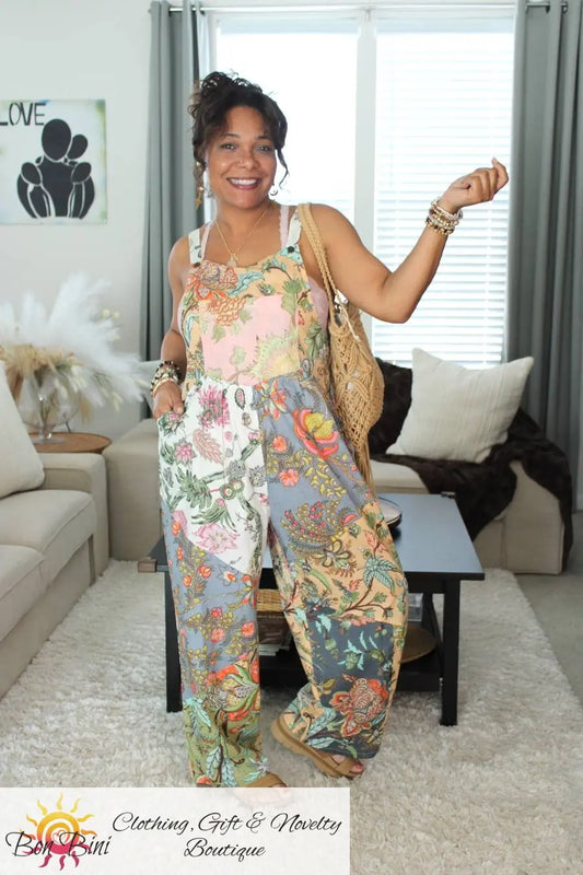 BB Pastel Garden Romance Patchwork Overalls