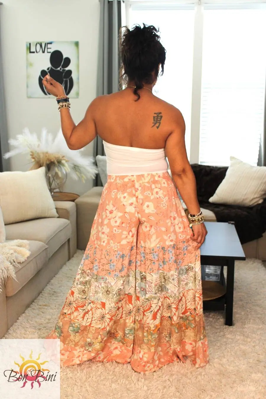 BB Pastel Peachy Blossom Skies Palazzo Pants