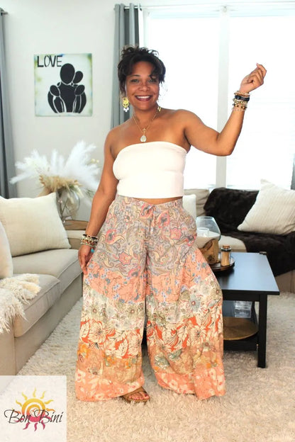BB Pastel Peachy Blossom Skies Palazzo Pants