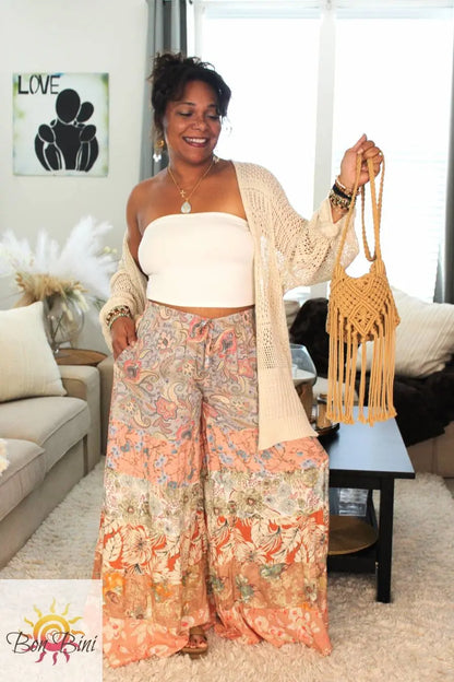 BB Pastel Peachy Blossom Skies Palazzo Pants