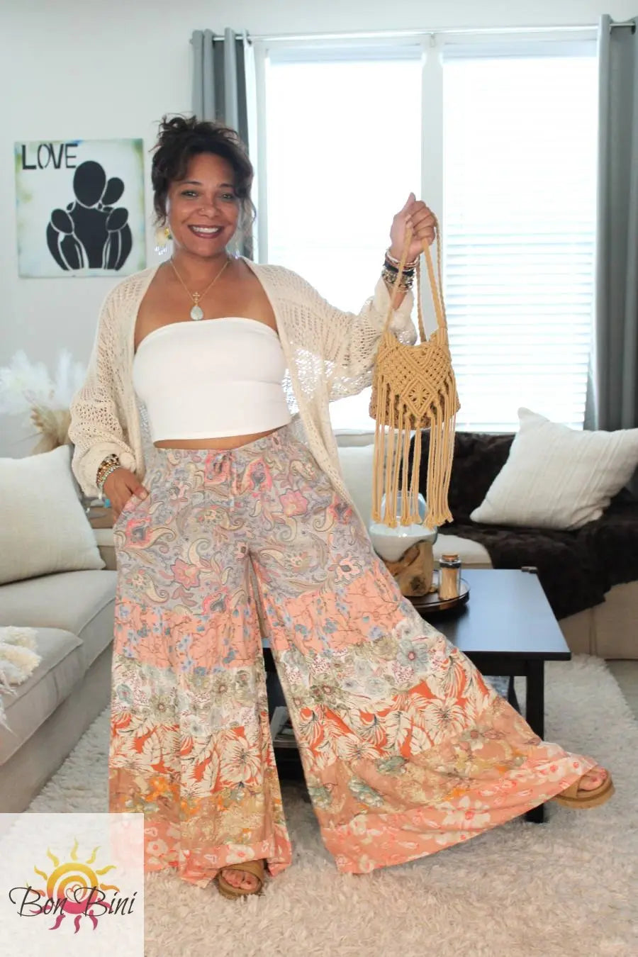 BB Pastel Peachy Blossom Skies Palazzo Pants