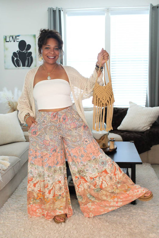 BB Pastel Peachy Blossom Skies Palazzo Pants