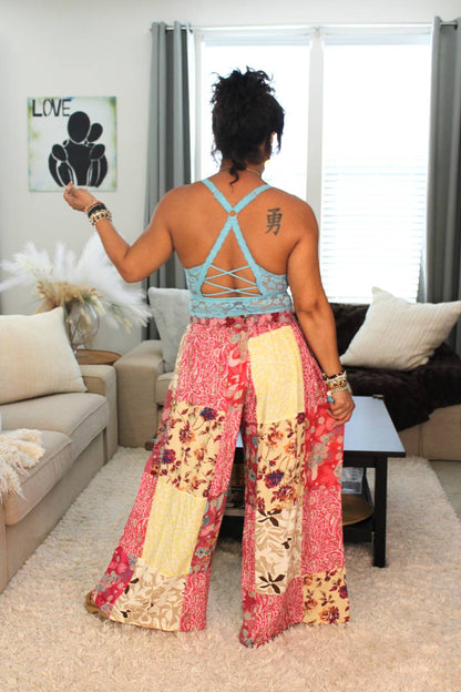 BB Pink Summer Hippie Palazzo Pants