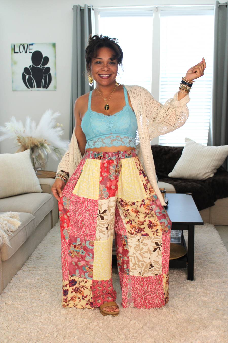 BB Pink Summer Hippie Palazzo Pants
