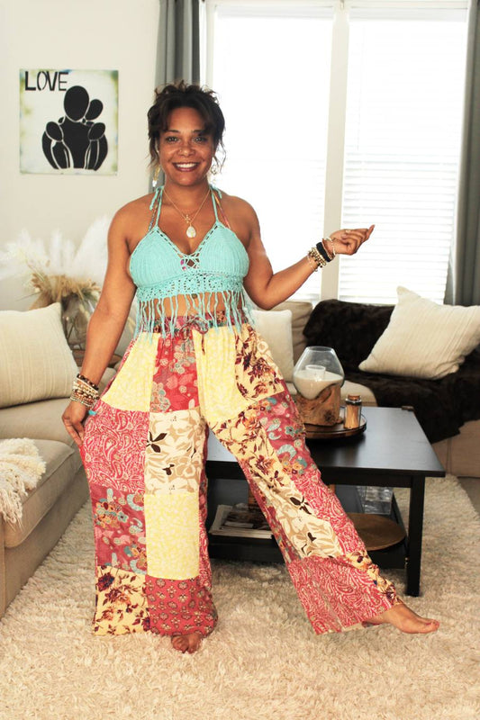 BB Pink Summer Hippie Palazzo Pants