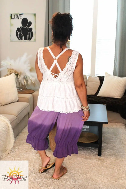BB Purple Ombre Midi Capri Bloomer Shorts