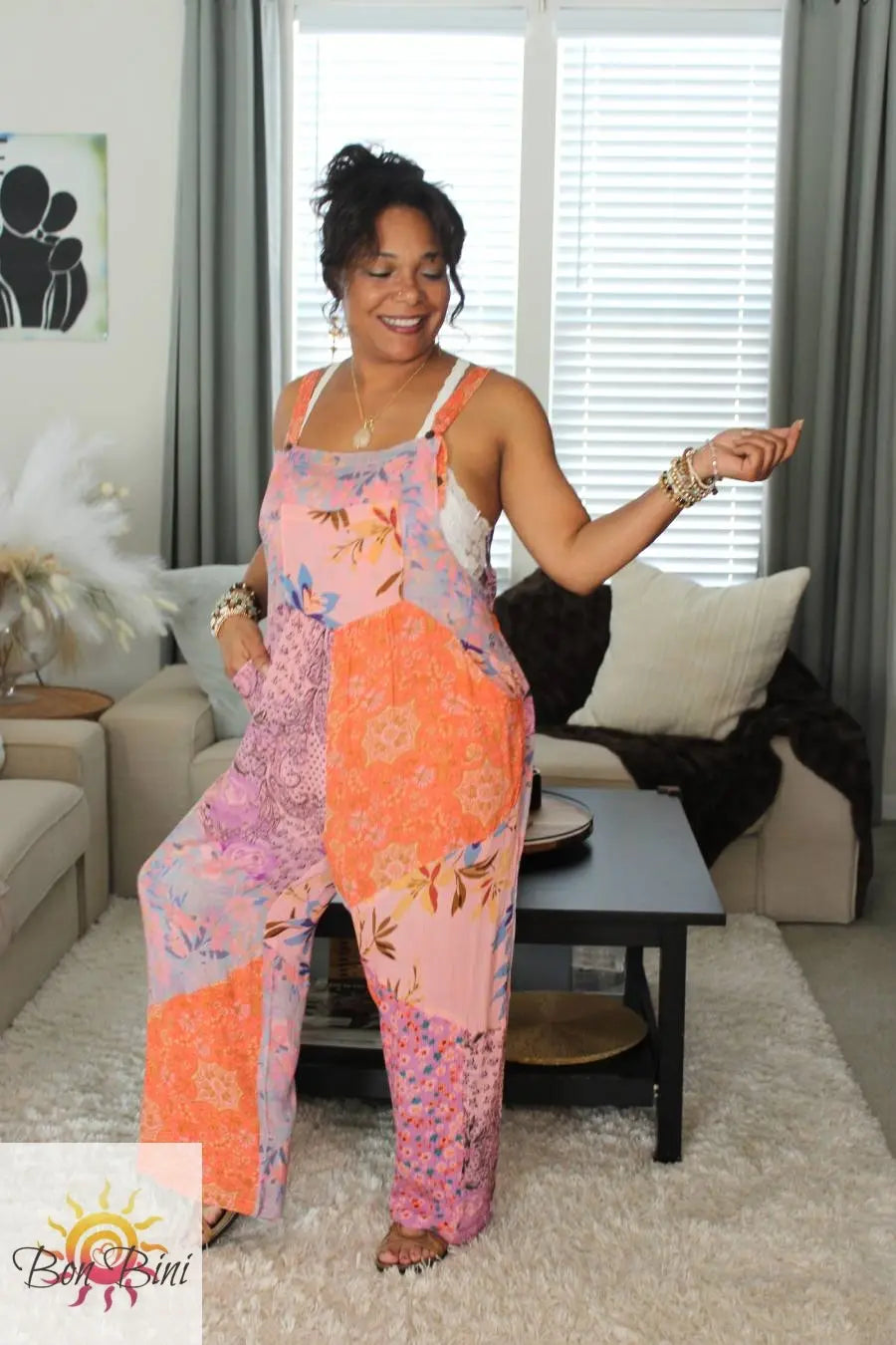 BB Secret Garden Boho Patchwork Overalls