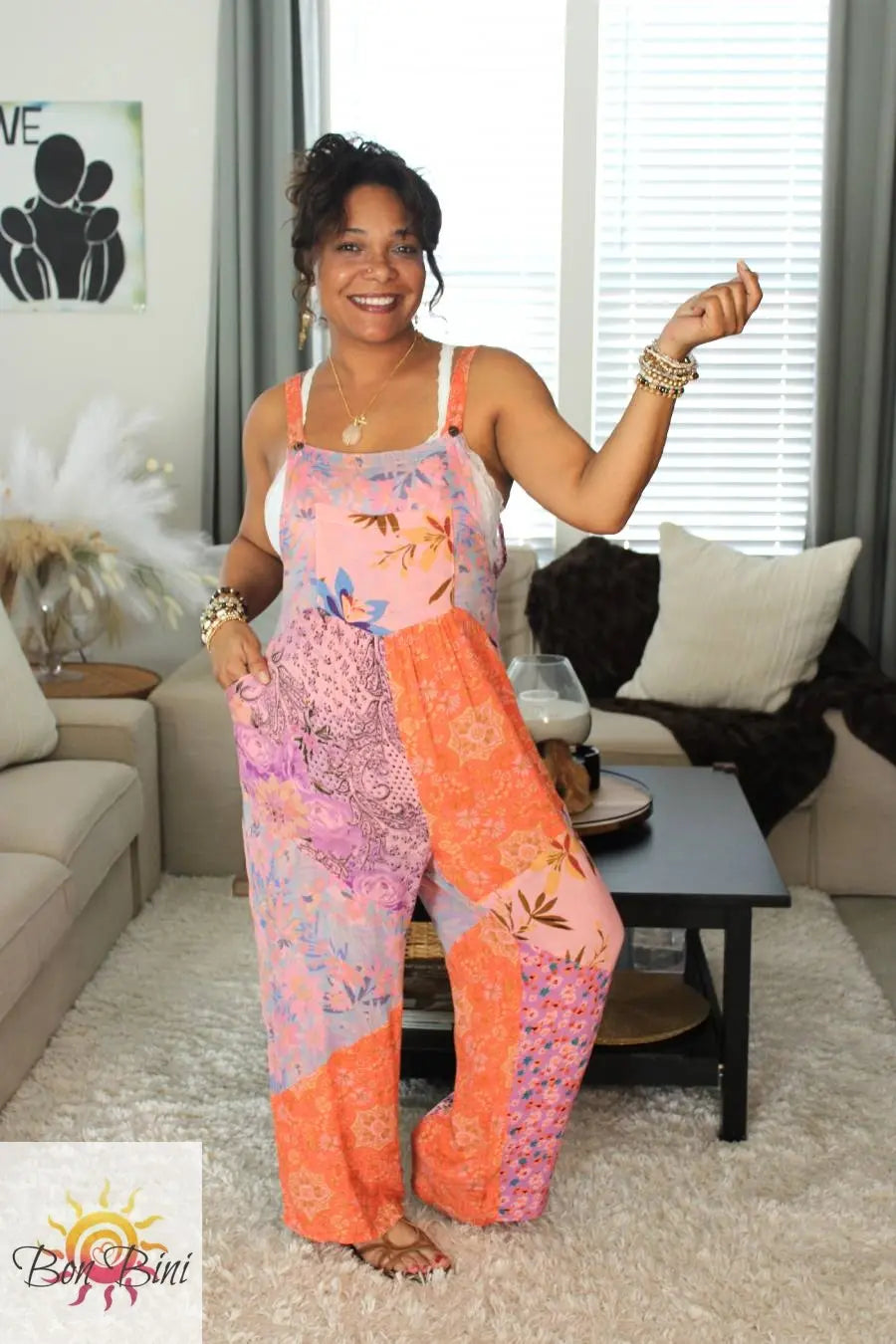 BB Secret Garden Boho Patchwork Overalls