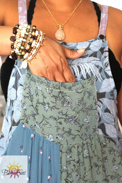 BB Serene Sage Meadows Patchwork Overalls