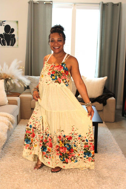 BB Through The Ivory Garden Floral Maxi Dress