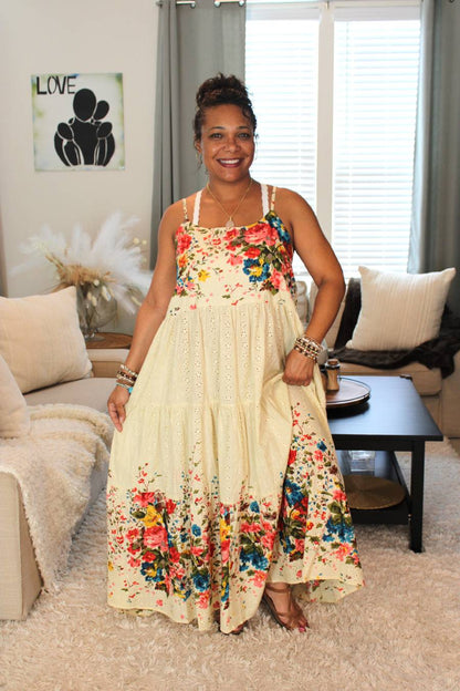 BB Through The Ivory Garden Floral Maxi Dress