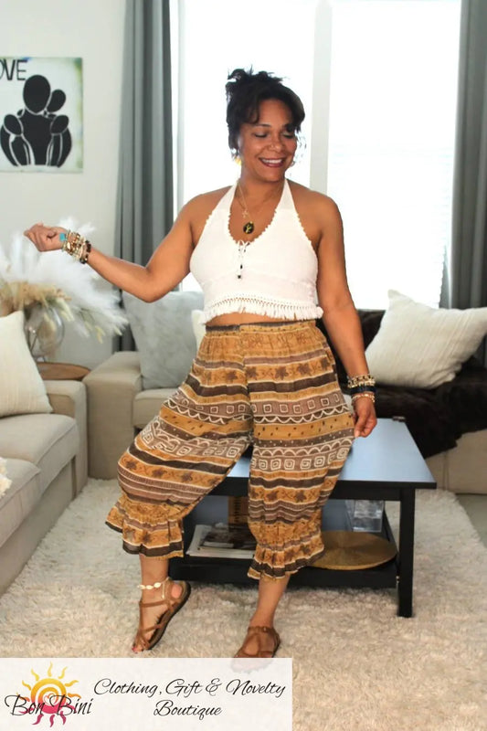 BB Tropical Chocolate Midi Capri Patchwork Bloomers