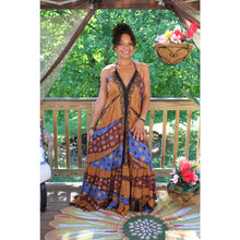 Load image into Gallery viewer, Bali Boho Silk Halter Dress
