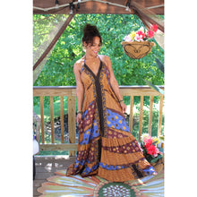 Load image into Gallery viewer, Bali Boho Silk Halter Dress
