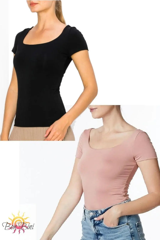 Bamboo Double Layer Short Sleeve Top