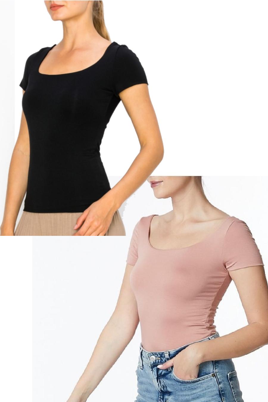 Bamboo Double Layer Short Sleeve Top