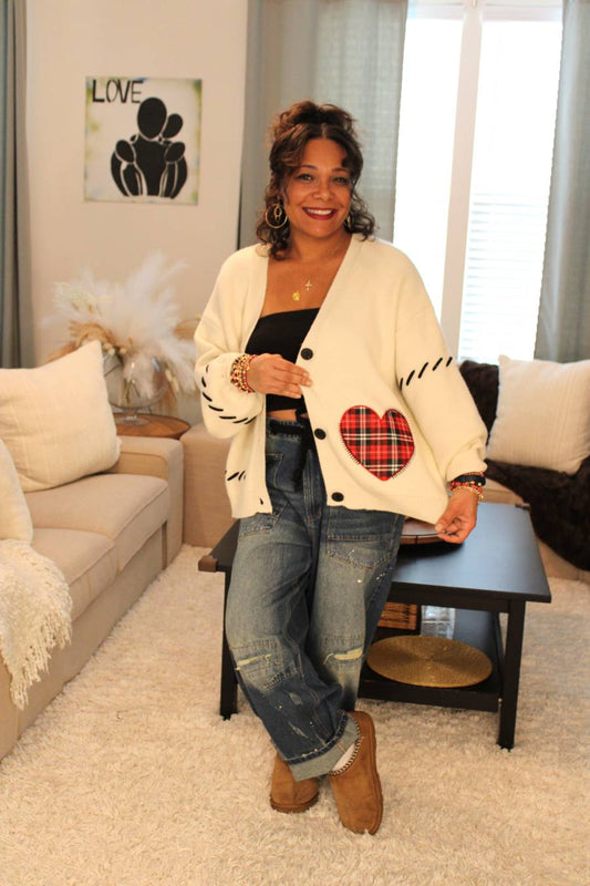 Be Mine Stitch Heart Cardigan