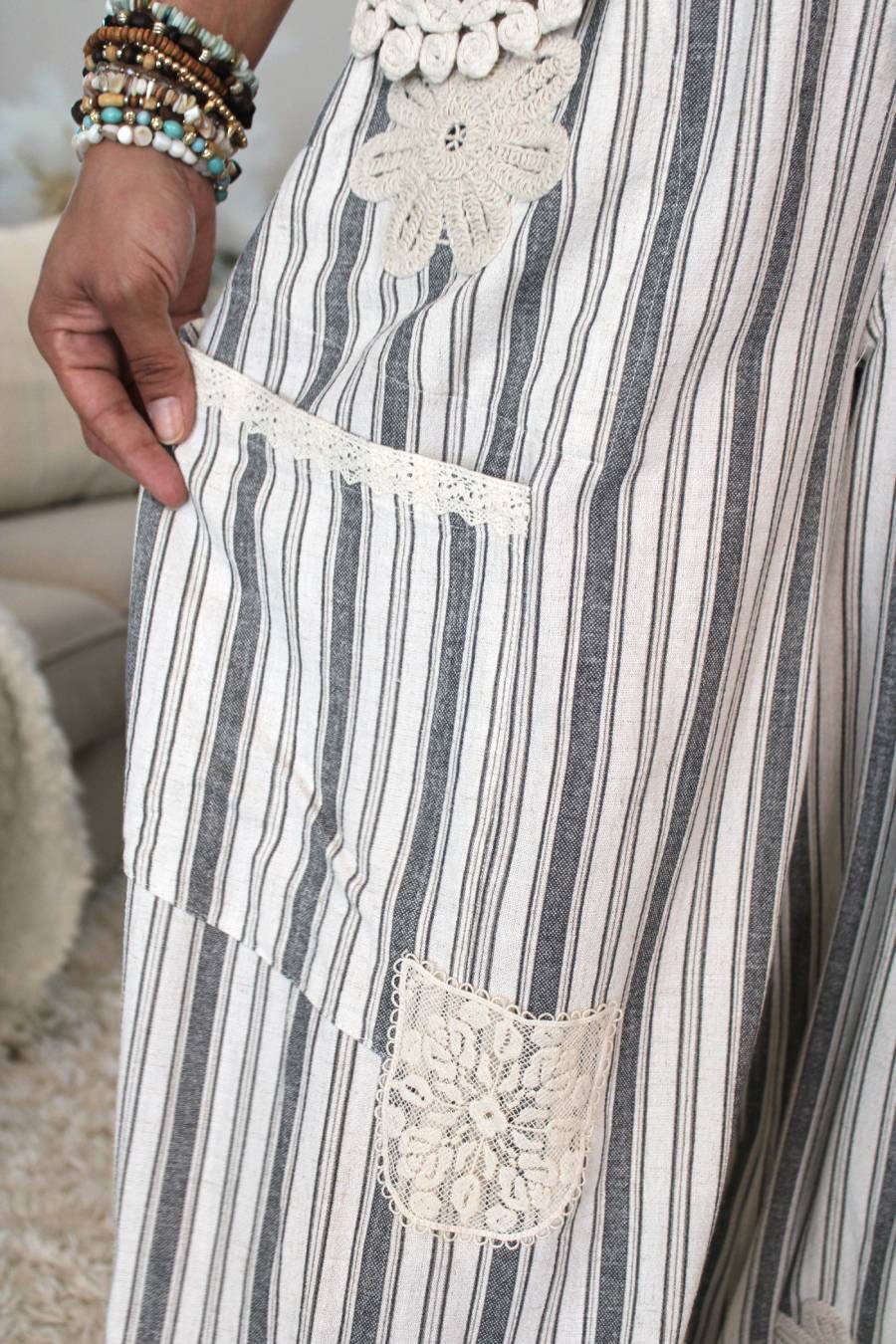 Beachy Waves Linen Balloon Pants