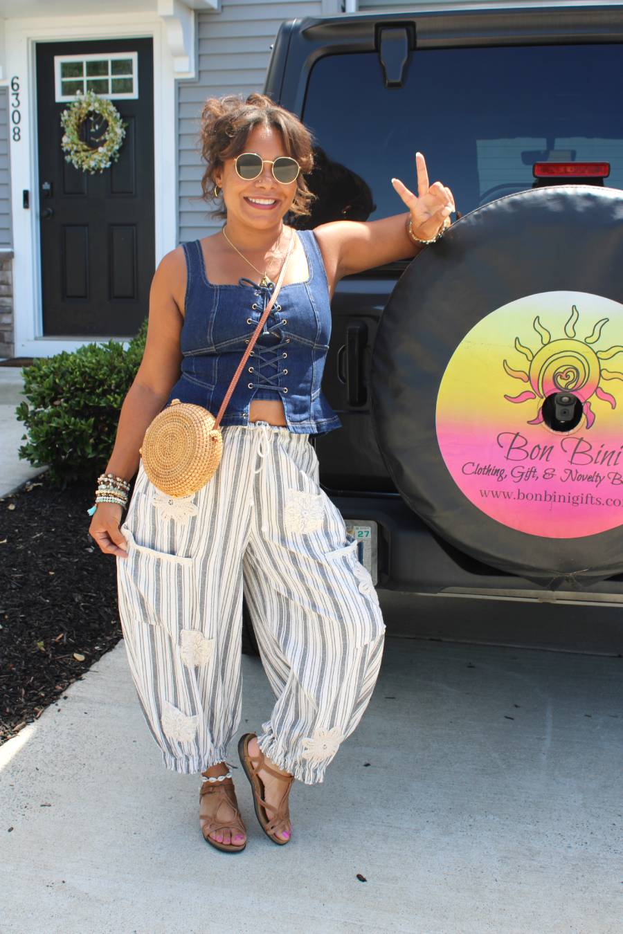 Beachy Waves Linen Balloon Pants