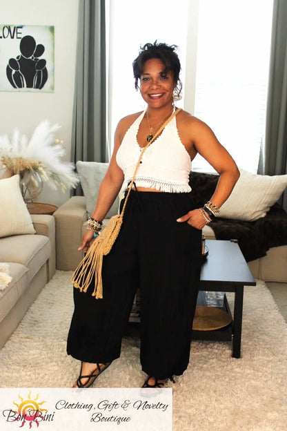 Black Cotton Classic Cargo Pants