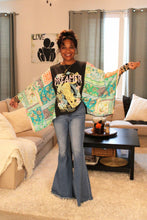 Load image into Gallery viewer, Black Dreamer Leopard Paradise Poncho Sleeve Top
