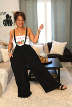 Load image into Gallery viewer, Black Wide Leg Solid Suspender Pants
