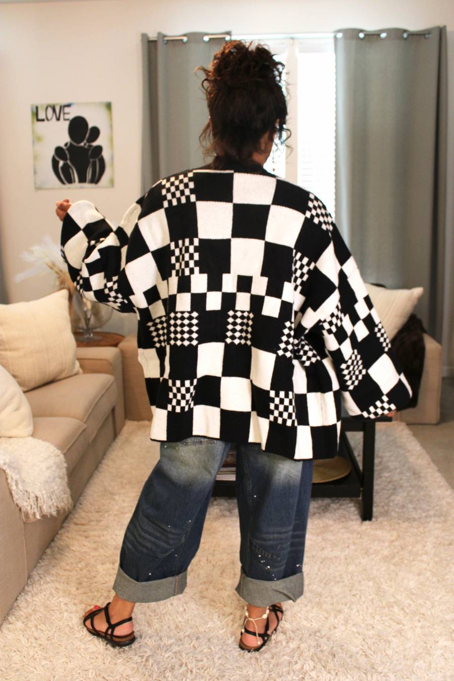 Block Open Knit Cardigan