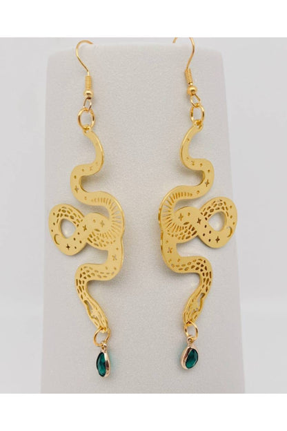 Bohemian Star, Moon, Snake Earrings