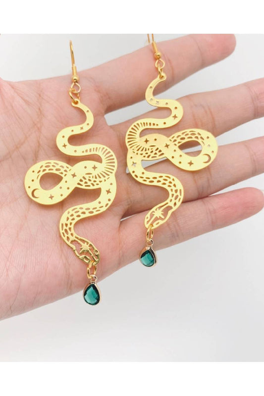 Bohemian Star, Moon, Snake Earrings