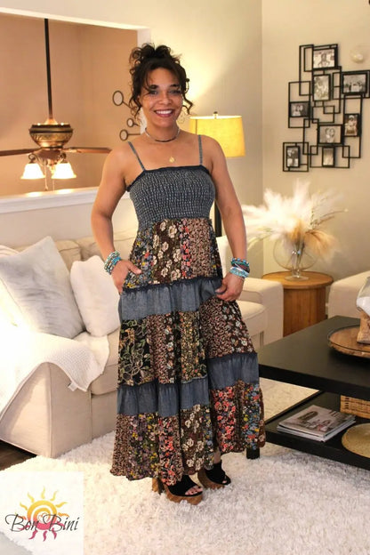 YT Boho Moonlit Magic Patchwork Dress