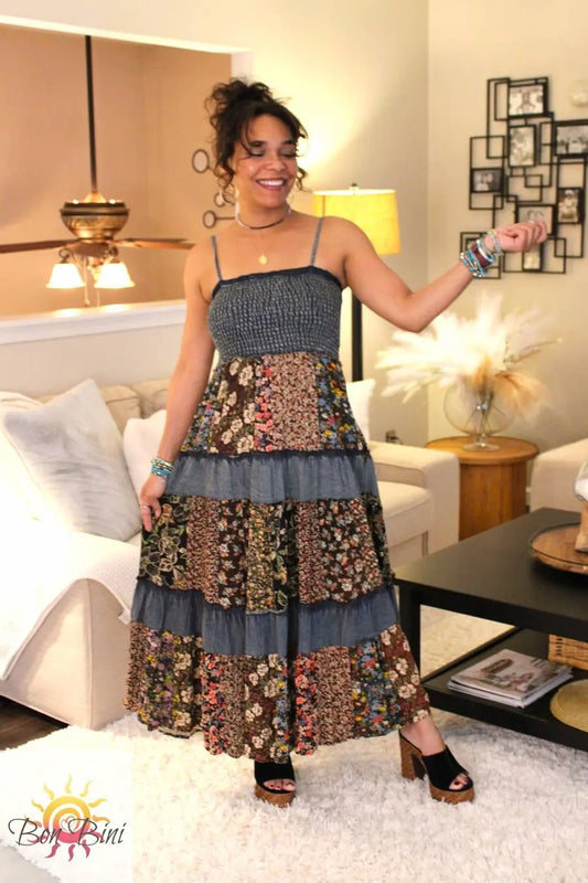 YT Boho Moonlit Magic Patchwork Dress