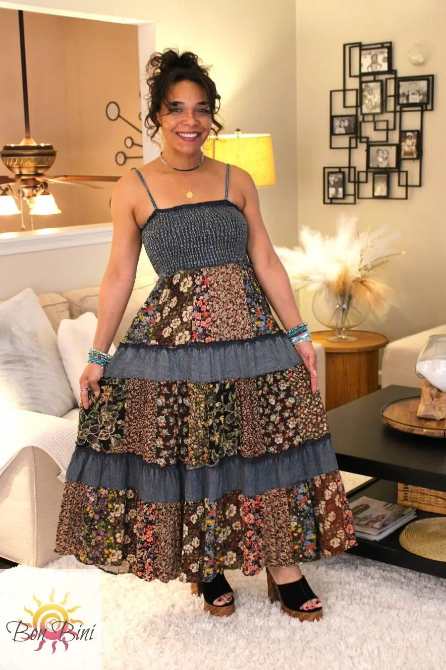 YT Boho Moonlit Magic Patchwork Dress