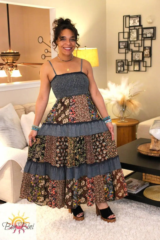 YT Boho Moonlit Magic Patchwork Dress