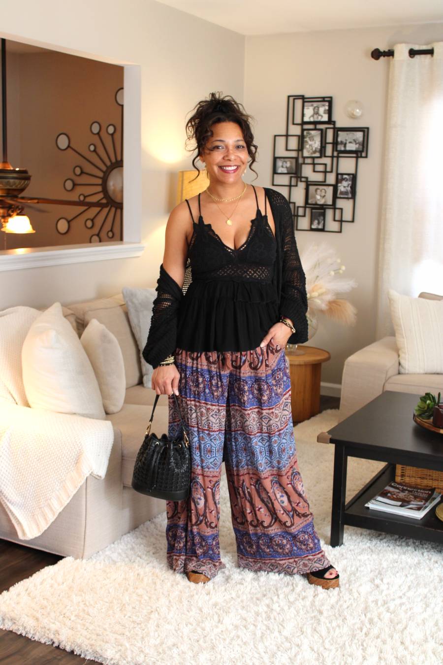Boho Smocked Wide Leg Pants