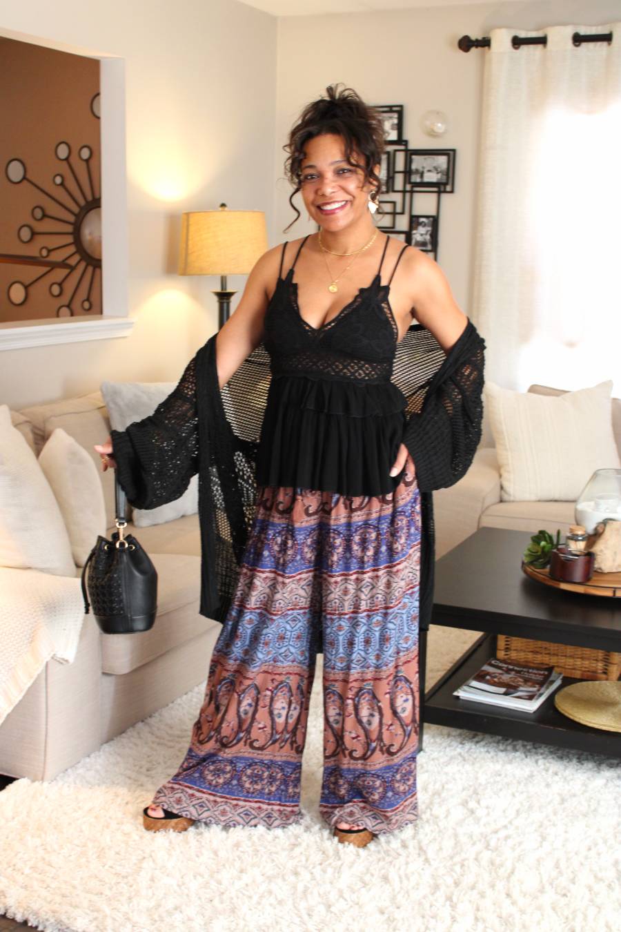 Boho Smocked Wide Leg Pants