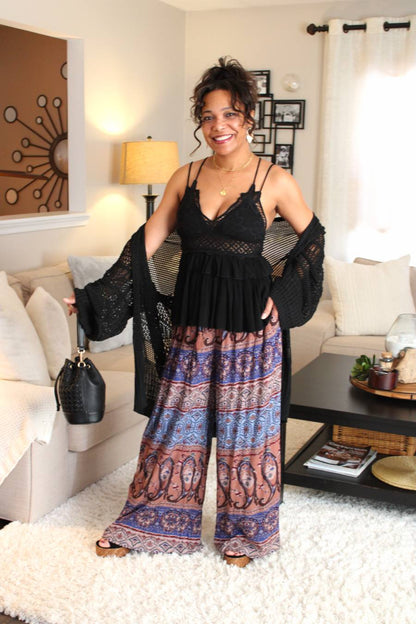Boho Smocked Wide Leg Pants
