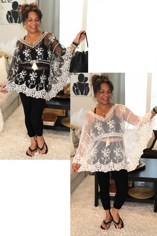 Boho Floral Eternity Butterfly Top