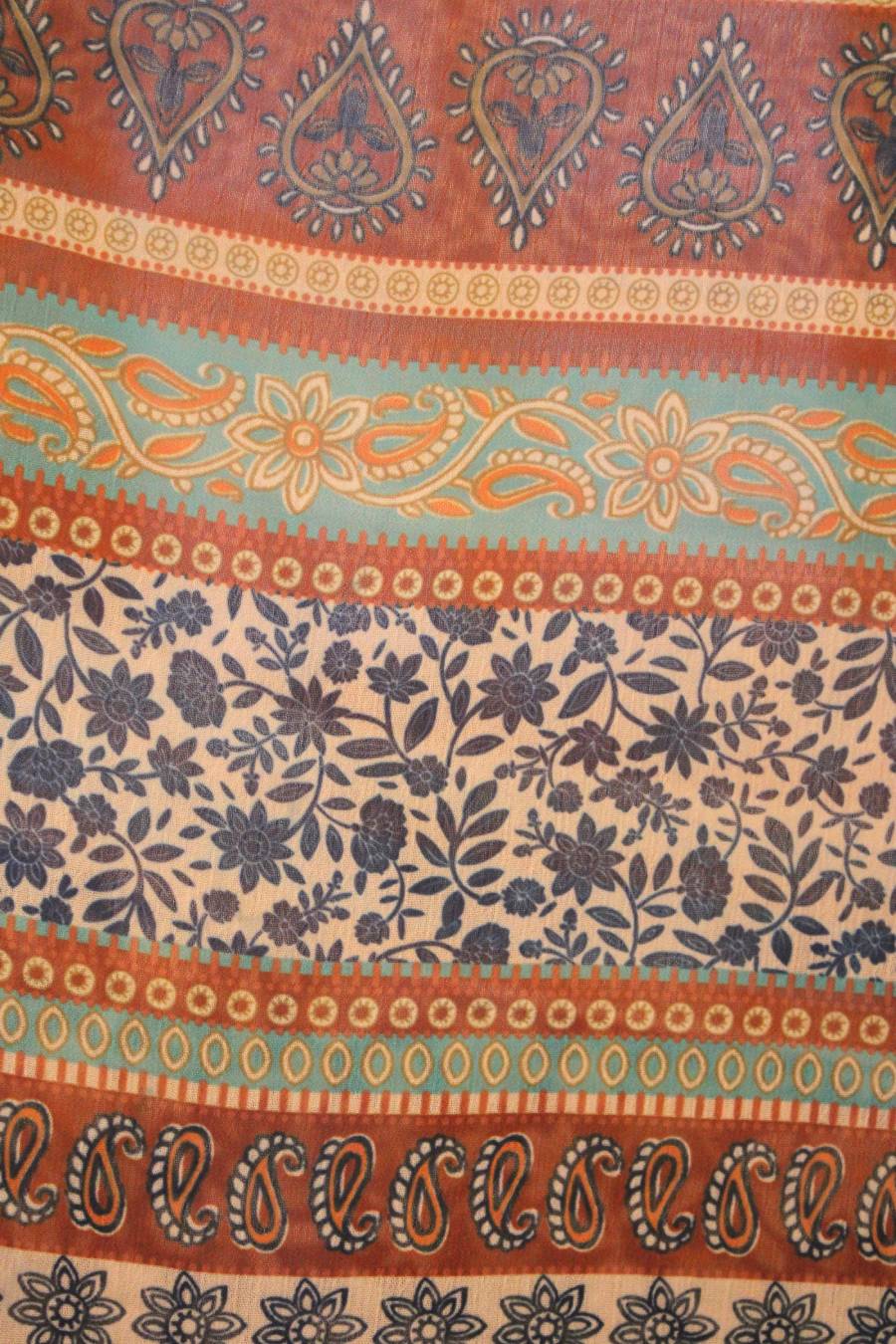 Brown Rock N’ Roll Rose Guitar Vintage Kantha Top