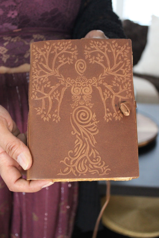 Brown Suede Tree Goddess Journal