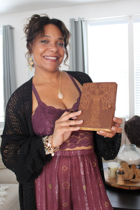 Brown Suede Tree Goddess Journal