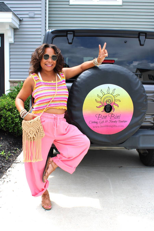 Bubble Gum Dreams Cotton French Terry Barrel Pants