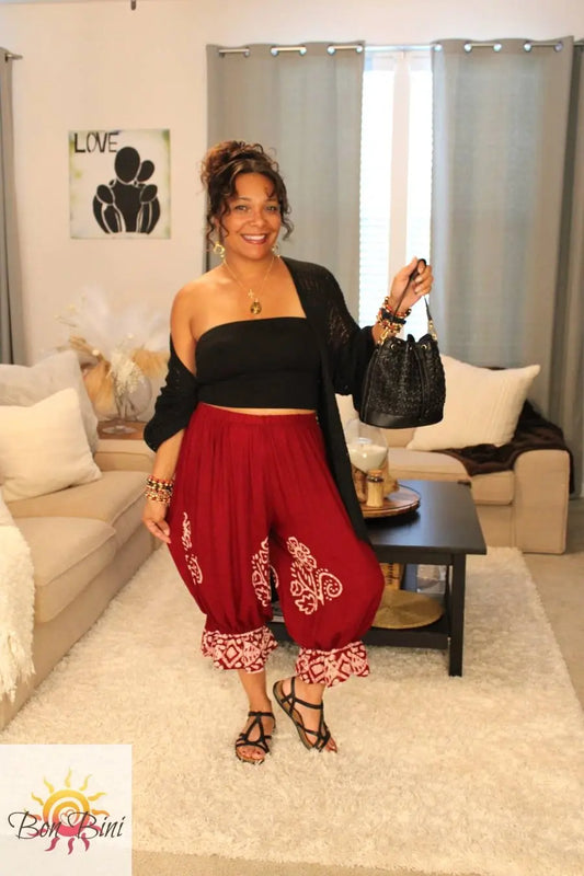 BB Burgundy Dreams Bloomer Midi Capri Short
