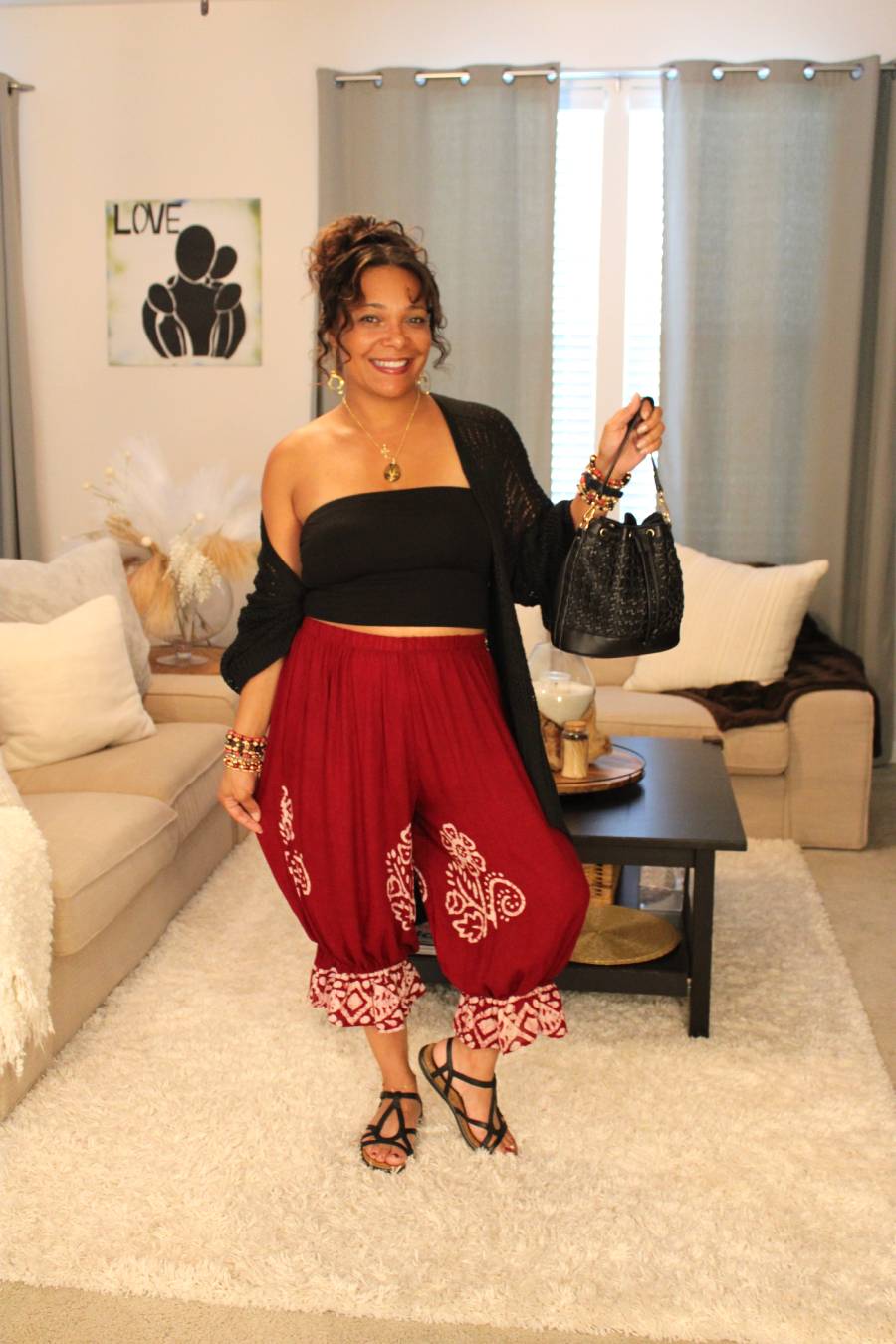 BB Burgundy Dreams Bloomer Midi Capri Short